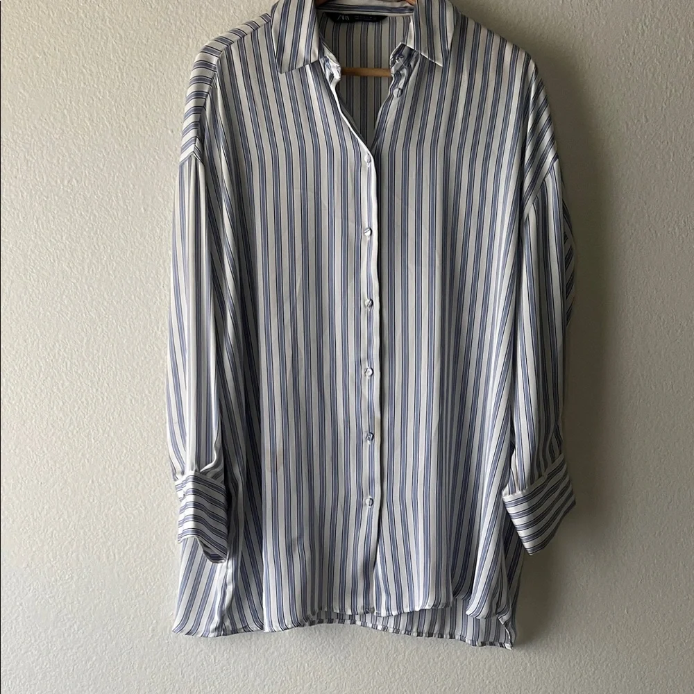 ZARA striped satin blouse - Picture 1 of 3